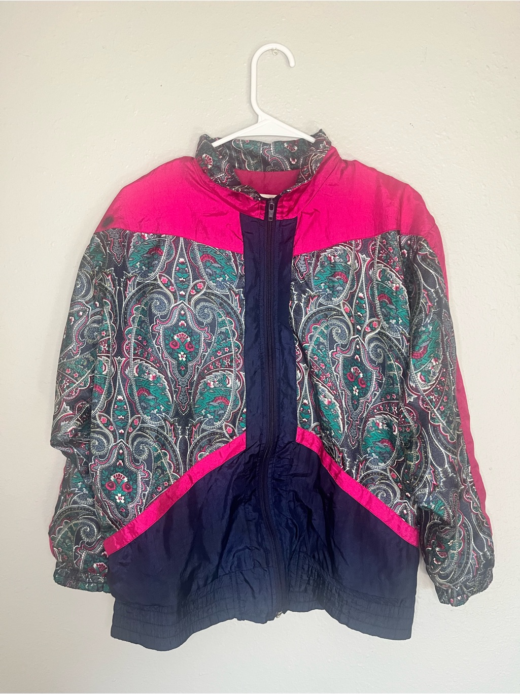 Womens Pink & Navy Paisley Ski Jacket